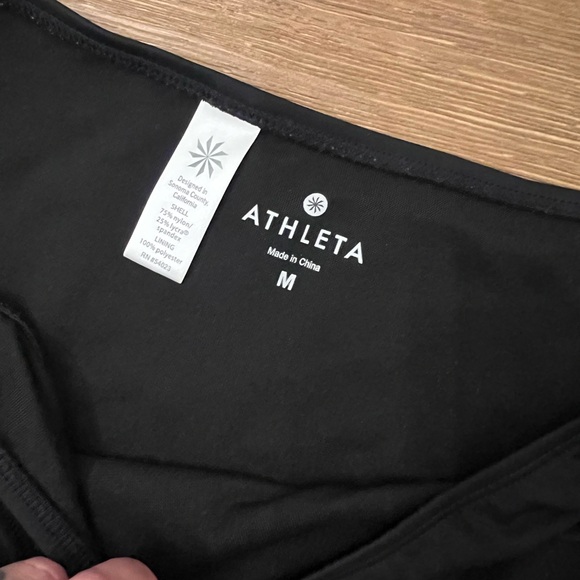 Three-Piece Women's M Athleta 2 Bikini Tops & Bottom Pink Palm Black Keyhole - Picture 2 of 5